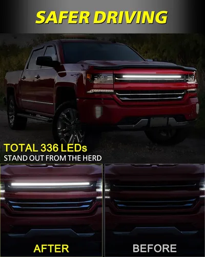 Vista 3 de Kit de luces LED DRL de 36.6 pulgadas para Chevy GM Silverado 2014-2018, accesorios para parrilla delantera, luces de acento de barra de posición