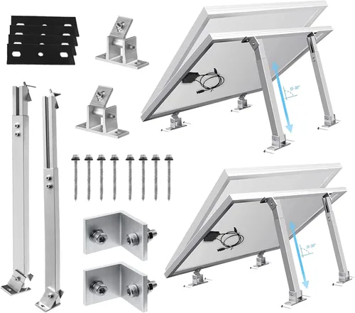 Vista 6 de 2 juegos (4 piezas) soportes de montaje para panel solar – Soporte de montaje inclinable para panel solar ajustable 50W 100W 150W 200W 300W 400W