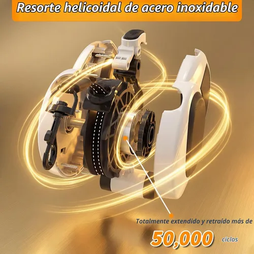 Vista 3 de Correa retráctil para perro con luz LED recargable por USB, correa resistente de 16 pies con soporte para bolsa de excrementos y cable a prueba