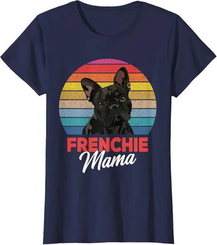 Vista 43 de Frenchie Mama - Camiseta divertida de regalo para niñas y perros Bulldog Francés, Negro, S