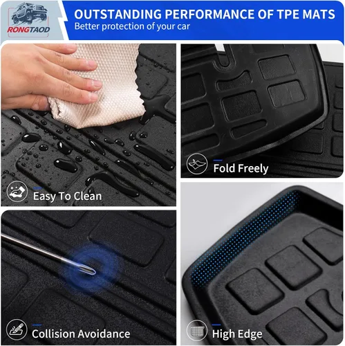 Vista 5 de Rongtaod Alfombrilla de carga compatible con Toyota 4Runner 2010-2024 de 7 asientos, forro de carga para maletero de asiento trasero, protector de 4