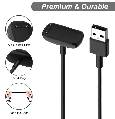 Vista 7 de Cargador para Fitbit Charge 6/5, Fitbit Luxe, cable de carga USB de repuesto para rastreadores de fitness [2 unidades, 3.3 ft/3.3 pies]