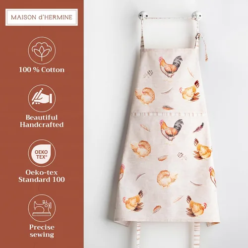 Vista 41 de Maison d' Hermine Delantales para mujer con bolsillo, 100% algodón (27.50 x 31.50 pulgadas)