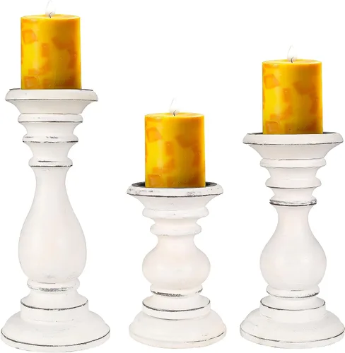 Vista 18 de pilares decorativos de madera para velas