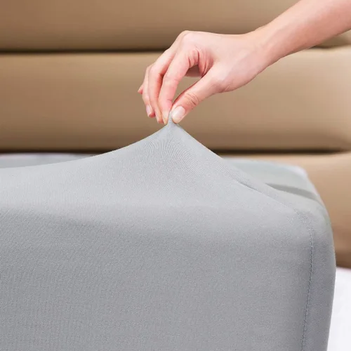 Vista 12 de Sábana Ajustable - Sábana Ajustable Individual COSMOPLUS Solamente (Sin Sábana Encimera ni Fundas de Almohada), Micropunto Elástico en 4 Beige