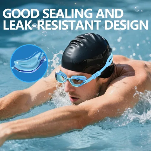 Vista 5 de Whale Gafas de natación para adultos, antiempañamiento, cómodas, polarizantes, para adultos, unisex
