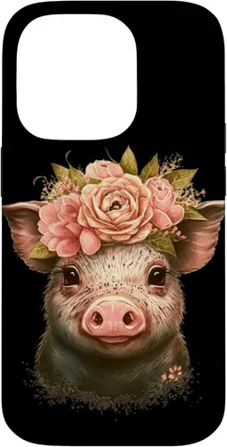 Vista 17 de Pig with Leopard Headband Flower Cute Pig Lover Case for iPhone 17