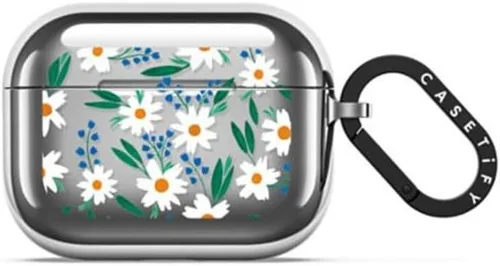 Vista 13 de CASETiFY Funda Mirror AirPods Pro 3 con anillo [Reflejante/Ajuste delgado/Compatible con carga inalámbrica] - Black Kingsnake - Plata