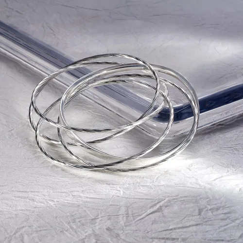 Vista 3 de Ross-Simons Sterling Silver Textured and Polished Rolling Bangle Bracelet