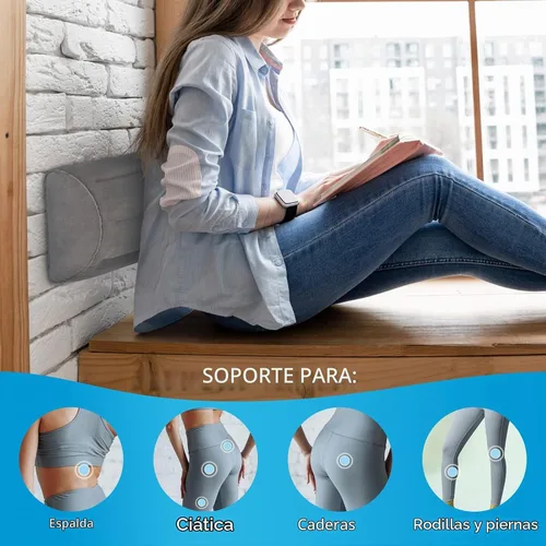 Vista 3 de USHMA Almohada inflable, almohada de media luna para piernas, rodillas, espalda baja y cabeza Almohada semi enrollable para cama, dormir