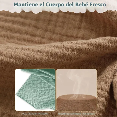 Vista 5 de Mantas de muselina para envolver recién nacidos, paquete de 2 mantas de recepción suaves y transpirables, grandes de 41 x 41 pulgadas, envolturas