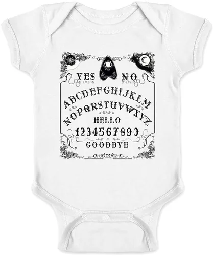 Vista 8 de Pop Threads Gothic Spirit Board Planchette Horror T-Shirt Baby Bodysuit Infantil Negro