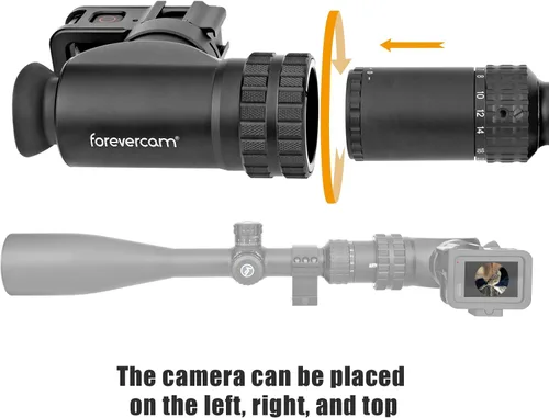 Vista 5 de Forevercam, soporte de adaptador de cámara GoPro para mira de rifle, para cámaras Gopro Hero 13 12 11 10 9, aluminio, mira telescópica, graba todo