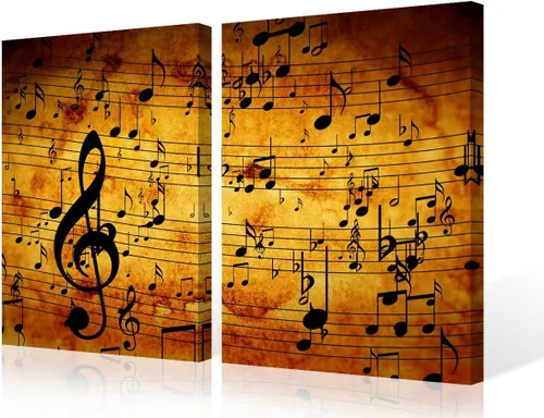 Vista 82 de Lienzo decorativo para pared, diseño de DJ Music Mixes the Track HD impreso en pinturas, 2 piezas, imágenes abstractas para sala de estar, obra