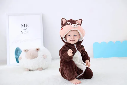 Vista 4 de Disfraz unisex para niños, disfraz de Halloween, traje de animal con capucha