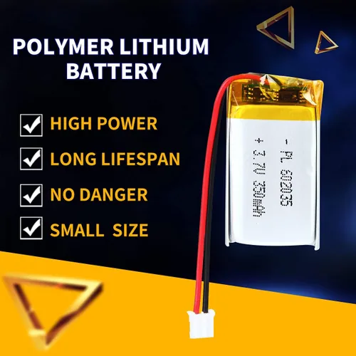 Vista 5 de YDL 3.7V 350mAh 602035 Batería Lipo Recargable de Polímero de Iones de Litio con Conector PH2.0mm JST