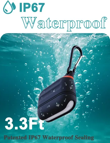 Vista 4 de HALLEAST Funda impermeable para AirPods Pro 3, LED frontal visible y compatible con carga inalámbrica, funda protectora de silicona compatible