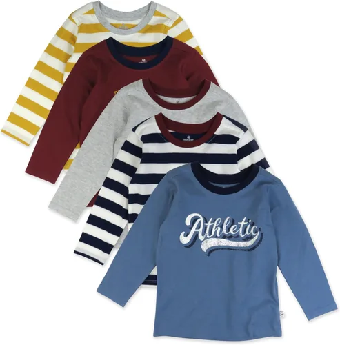 Vista 13 de HonestBaby - Camiseta de manga larga de algodón orgánico unisex para bebé, paquete múltiple gris ombre