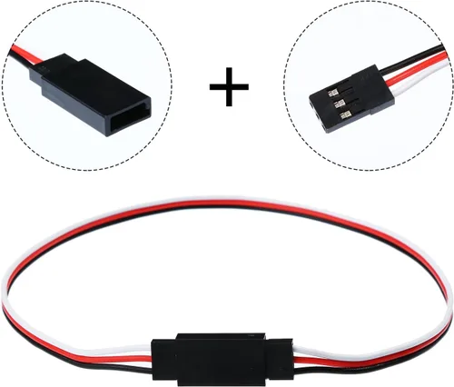 Vista 3 de Tecunite 20 cables de extensión servo de 3 pines, cable de extensión de servo RC hembra a macho, conectores de cable para tablero de control
