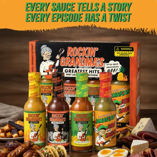 Vista 7 de Rockin' Grandma's Jamaican Jerk Sauce de Dave's Gourmet, 5 onzas líquidas - Destacado en Prime Video's Jury Duty: Company Retreat - Salsa picante