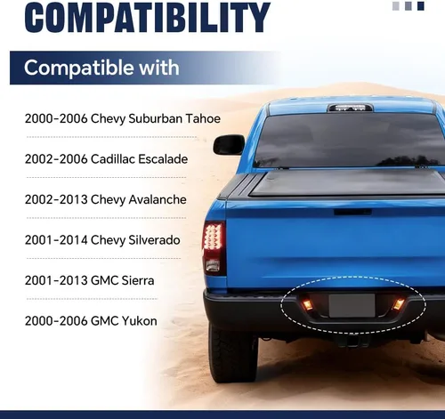 Vista 2 de PIT66 Luces de matrícula, compatibles con Cadillac Escalade 2002-2006/Chevy Avalanche 2002-2013/Chevy Silverado 2001-2014/Chevy Suburban Tahoe