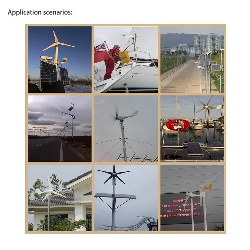 Vista 4 de Aerogenerador ATO 1000W, 48V, velocidad nominal del viento 41.0 ft/s, generador de turbina eólica para casas, barcos de pesca y plantas de energía
