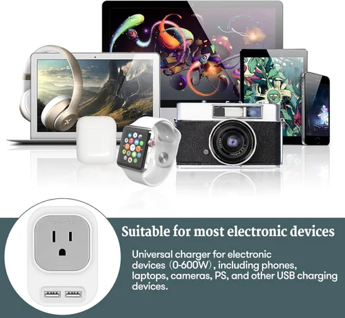 Vista 6 de Mapambo Convertidor de voltaje de 220 V a 110 V de EE. UU. a Europa con 2 puertos USB, 2 USB C, convertidor de adaptador de corriente internacional