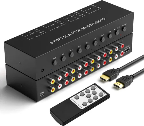 Vista 13 de ZUZONG (3 Puertos HDMI 2.0 + 1 RCA a 2 HDMI Convertidor (2 Salidas Pueden Mostrar Simultáneamente) Interruptor Divisor Soporte de Conmutación