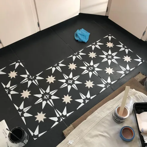 Vista 4 de 4 plantillas de azulejos reutilizables de 8 x 8 pulgadas, plantillas de concreto para patio, plantillas de piso para pintar pisos, plantillas