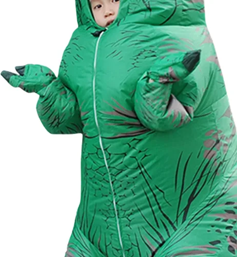Vista 8 de Haofy Disfraz inflable del dinosaurio, impresión clara del traje de T Rex para cosplay divertido