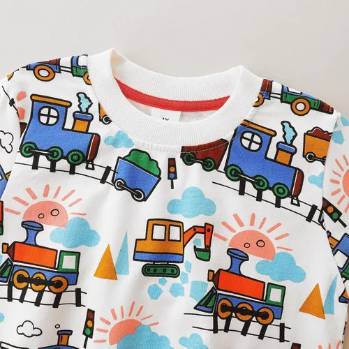 Vista 4 de Bumeex Sudadera de manga larga con cuello redondo de algodón para bebé niño pequeño 1-7T