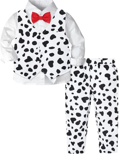 Vista 53 de A&J DESIGN Conjunto de traje de caballero para niños pequeños, 3 piezas, camisas, chaleco y pantalones