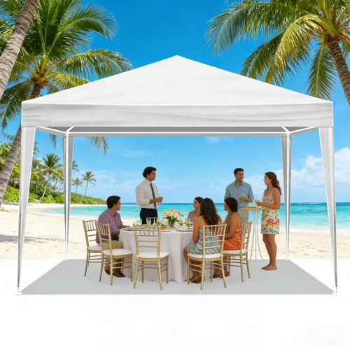 Vista 5 de Tienda de campaña para exteriores, patio, campamento, fiesta, boda, carpa para fiestas, refugio de cenador, barbacoa, eventos, cabinas con paredes