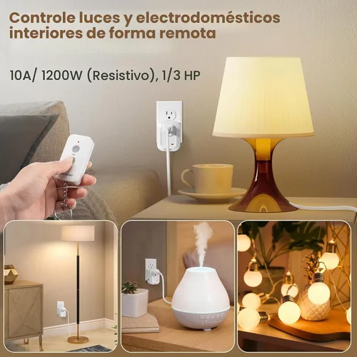 Vista 5 de SURAIELEC Interruptor de Luz Inalámbrico Control Remoto de Tomacorriente, Sin Necesidad de Cableado, Alcance RF de 100 pies, Preprogramado, Kit