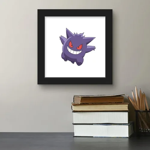 Vista 5 de Gallery Pops Pokemon - Arte de pared de Gengar, versión enmarcada negra, 12 x 12 pulgadas