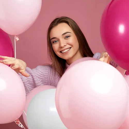 Vista 5 de Decoraciones de cumpleaños número 41 para mujer, globos rosas y blancos, suministros de fiesta que incluyen pancarta de feliz cumpleaños, globos