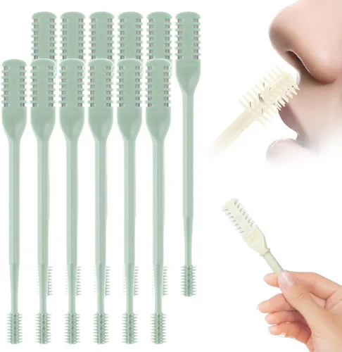 Vista 16 de Cortador de vello nasal 2 en 1 mejorado, herramienta de eliminación de vello de fosa nasal de doble cara, recortadora manual de vello de nariz