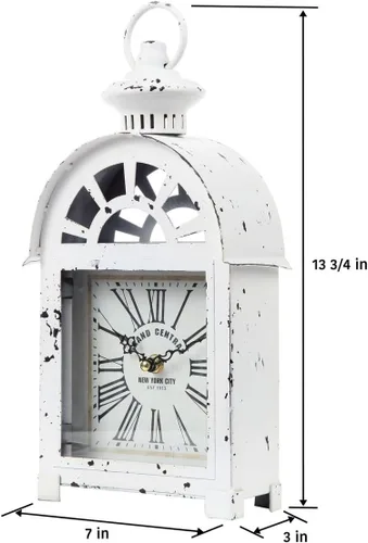 Vista 4 de Lily's Home Reloj de manto estilo estación de tren Grand Central de inspiración vintage, silencioso sin tictac con movimiento de cuarzo, se adapta a