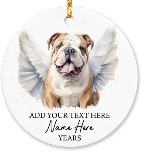 Vista 16 de Airedale Terrier - Adorno personalizado de alas de ángel para perro, regalo de pérdida de condolencias de mascotas, adorno de Navidad conmemorativo