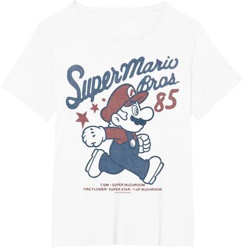 Vista 48 de Nintendo Super Mario Brothers '85 Vintage Stars - Camiseta Gris Oscuro