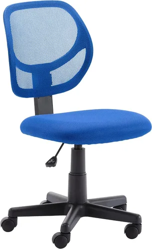 Vista 10 de Amazon Basics Silla de oficina con respaldo bajo, malla transpirable, altura ajustable, asiento acolchado, ruedas giratorias, soporte de espalda
