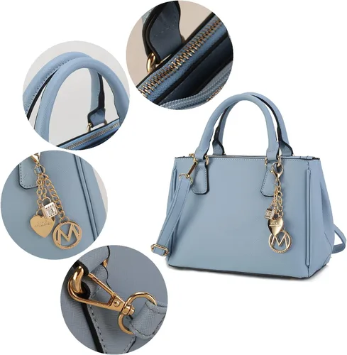 Vista 7 de MKF Collection Bolsas de mano para mujer con cartera de pulsera, cuero vegano para hombro