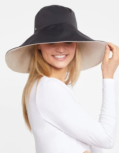 Vista 7 de Solbari Sombrero de ala ultra ancha UPF 50+ plegable con protección solar UV con ala de cobertura completa Negro / Beige