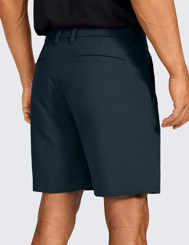 Vista 2 de CRZ YOGA Pantalones cortos de golf cómodos para hombre para todo el día, 7 pulgadas, elásticos, ligeros, informales, para trabajo, con bolsillos