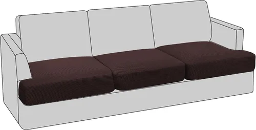 Vista 8 de PrinceDeco Funda elástica para sofá biplaza con cojín en forma de T para sofá de 2 cojines, funda de asiento con parte inferior elástica, apta