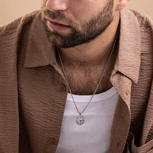 Vista 28 de Galis Collar para hombre, collar de cadena de plata de acero inoxidable de alta calidad para hombres, no se deslustra, cadenas para hombres