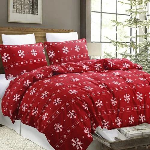 Vista 11 de Vaulia Funda de edredón de Navidad Twin, colección de ropa de cama de microfibra navideña con patrón de árbol a cuadros de Navidad, incluye 1 funda