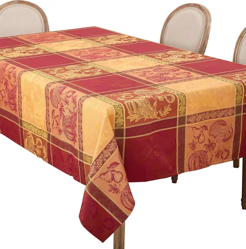 Vista 4 de SARO LIFESTYLE Camino de mesa jacquard de Acción de Gracias, diseño de cosecha de otoño, multicolor, 16 x 60 pulgadas