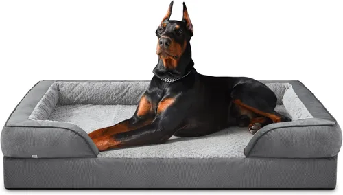 Vista 9 de INVENHO Sofá ortopédico de espuma para perros medianos con funda extraíble lavable, forro impermeable y parte inferior antideslizante