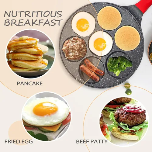 Vista 4 de Sartén para Freír Huevos, Máquina para Hacer Panqueques, Sartén para Cocinar Huevos, Mini Sartén para Tortillas y Panqueques, Sartén Antiadherente